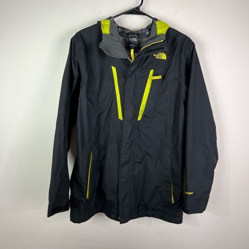 The North Face Youth Size XL 18-20 Black Gray Hyvent Full Zip Jacket Hooded